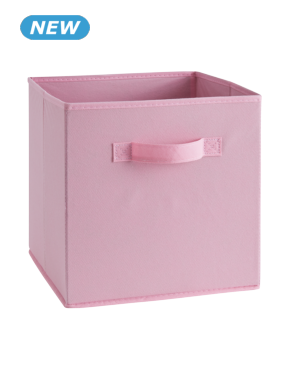 Regalbox aus Vlies mit Griffen, 27 x 28 x 27 cm, rosa