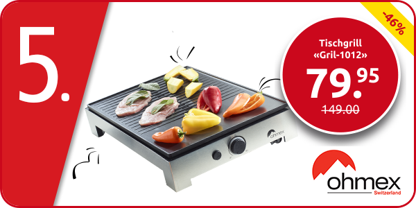 Ohmex Tischgrill «Gril-1012» mit Aluminiumplatte