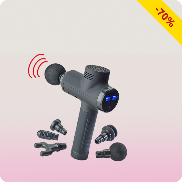 Muskelmassage Gun, 6 Geschwindigkeiten, 6 Massageköpfe