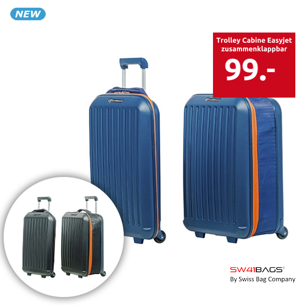 Swiss Bag Koffer «Trolley Cabine Easyjet», zusammenklappbar, blau