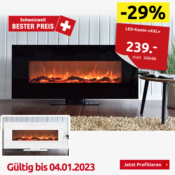 LED-Kamin «XXL», schwarz