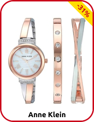 Anne Klein Etui mit Damenuhr und Armbändern, roségoldfarben