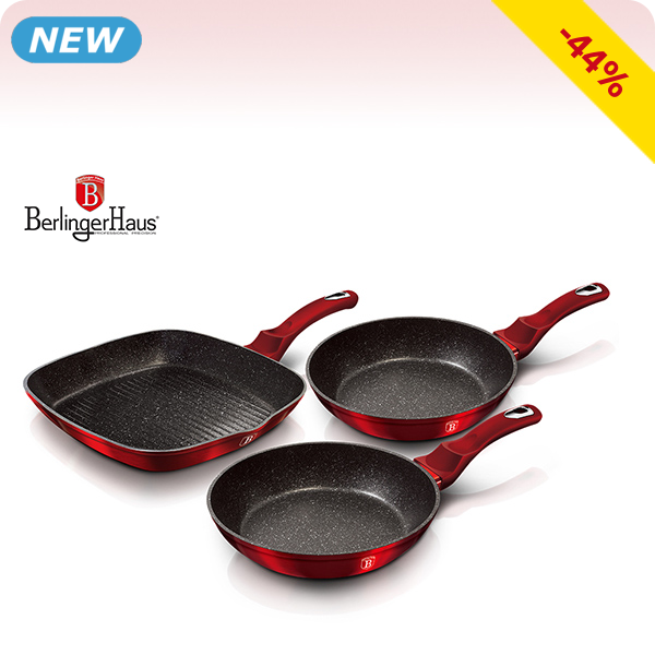 Berlinger Haus Pfannenset «1289NF Burgundy», 3-teilig, rot