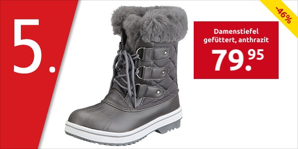 Damenstiefel gefüttert, anthrazit