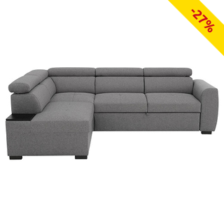 Schlaf-Ecksofa «Kayli», 245 x 184 cm, hellgrau