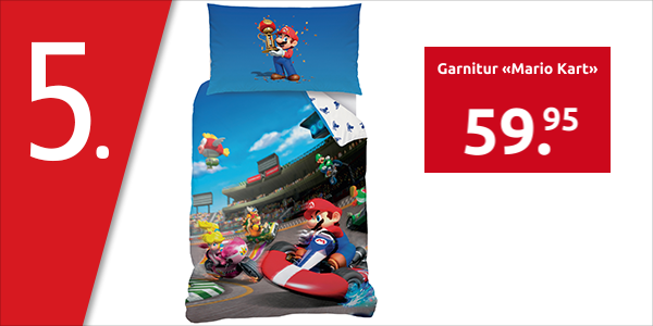 Garnitur «Mario Kart», Duvetanzug 160 x 210 cm + Pfulmenanzug 65 x 100 cm