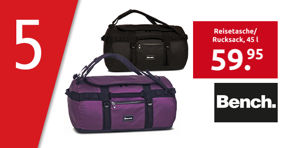 Bench. Reisetasche/Rucksack, 45 l, schwarz