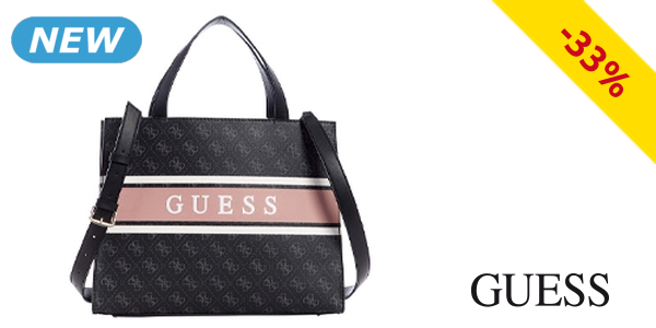 Guess Handtasche «Monique», schwarz/rosa