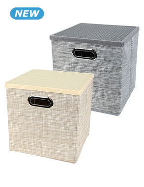 Aufbewahrungsbox, 27x28x27 cm, mit Deckel, goldfarben