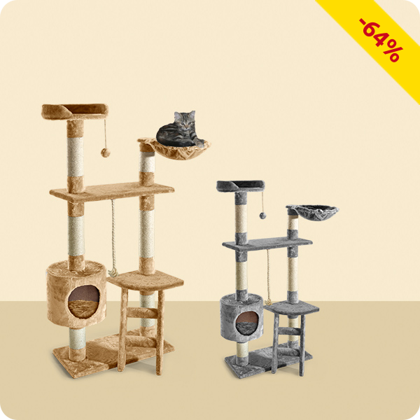 Katzenbaum Ritchie mit Leiter, grau