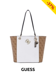 Guess Tote Bag «Noelle», weiss/braun