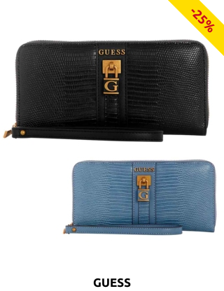 GUESS Portemonnaie «Ginvera SLG Large», schwarz