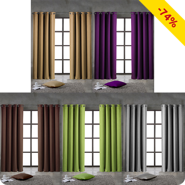 Vorhang 1 Stück, lichtundurchlässig, braun