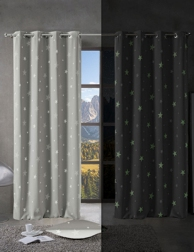 Lichtundurchlässiger Vorhang «Fluo», H 240 x B 140 cm, grau