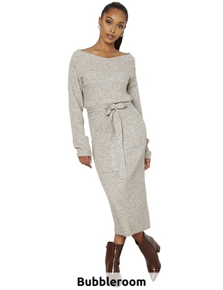 Bubbleroom Strickkleid, grau