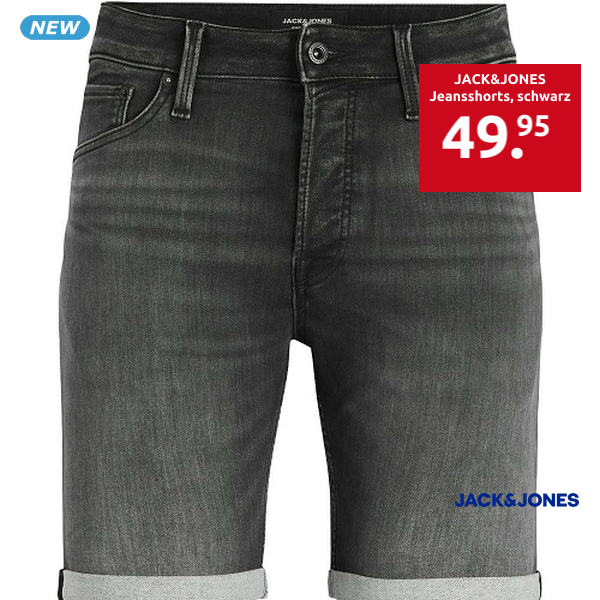 JACK&JONES Jeansshorts, schwarz
