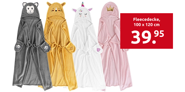 Fleecedecke «Leopard» mit Kapuze und Handschuhen, 100 x 120 cm