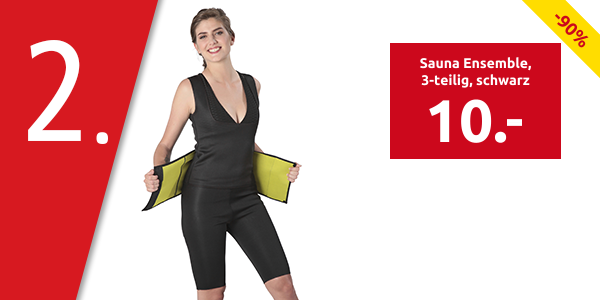 Sauna Ensemble, 3-teilig, schwarz