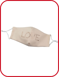 Mund-Nasen-Schutz aus Stoff «Love», rosa