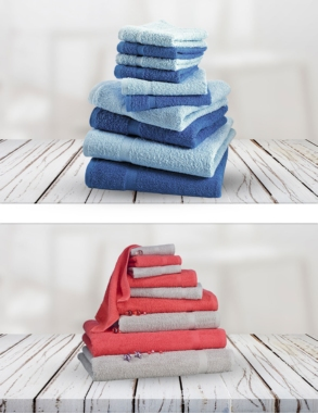 10-teiliges Frottee-Set, superflauschig, royal/blau