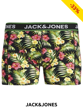JACK&JONES Boxers, 3er-Pack, geblümt + 2 schwarz
