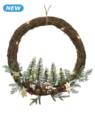 Holzkranz «Tanne», 30 LEDs