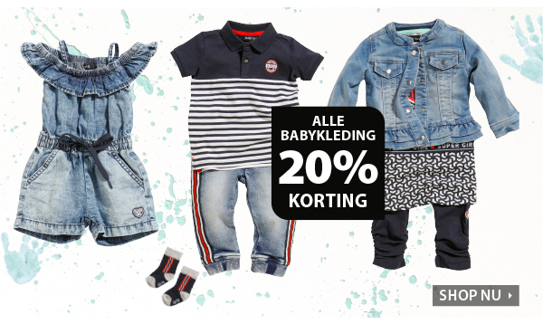 Alle babykleding 20% korting!