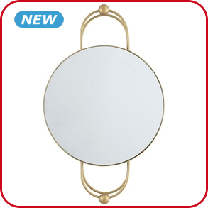 Spiegel «Deco» aus goldfarbenem Metall