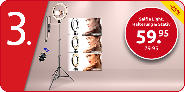 Selfie Light, Halterung & Stativ