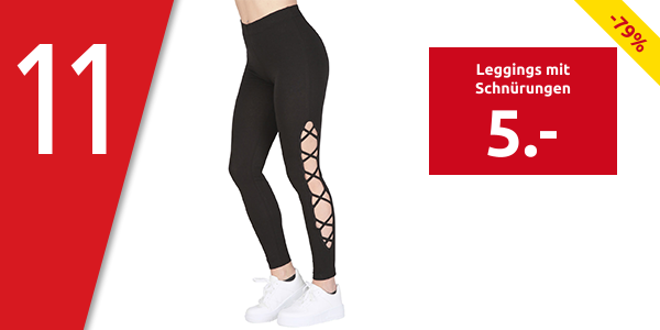Leggings mit Schnürungen, schwarz