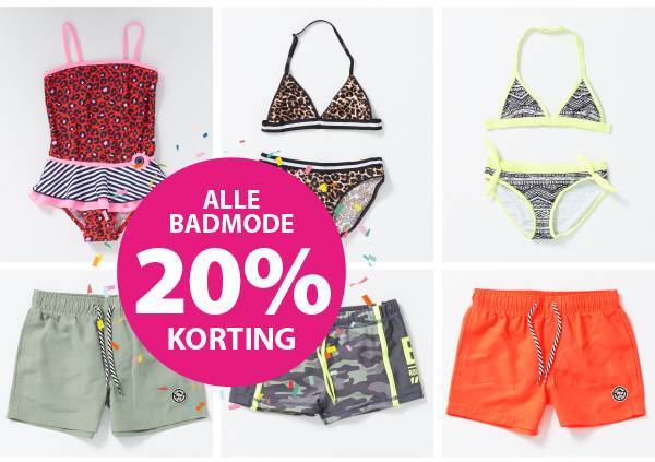 Alle badmode 20% korting!