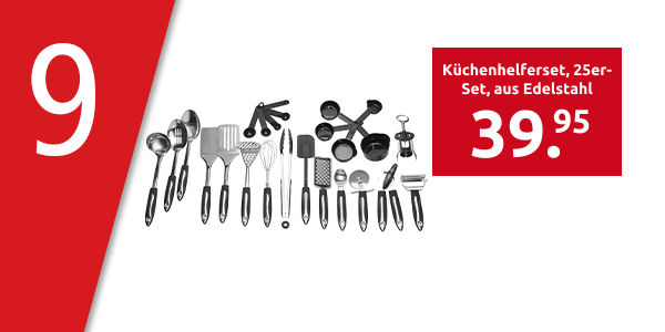 Küchenhelferset, 25er-Set, aus Edelstahl