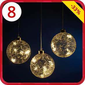 Glaskugeln LED Sterne, 3-er Set