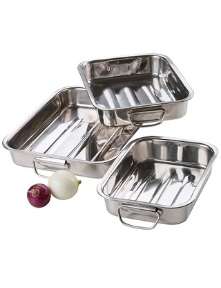 Auflaufformenset aus Edelstahl, 3-teilig