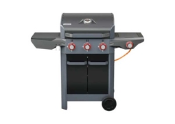 Tenneker® Gasgrill Carbon 133,4 x 60,3 x 112,3 cm 3-Brenner + Seitenbrenner, gusseiserner Rost, Platform System schwarz