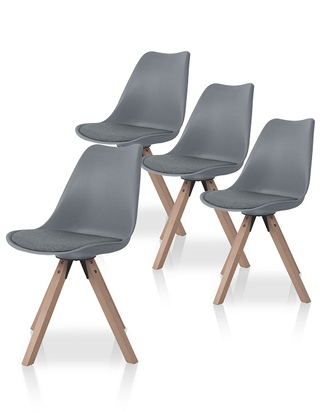 Stuhl-Set «Venus», 4 Stück, anthrazit