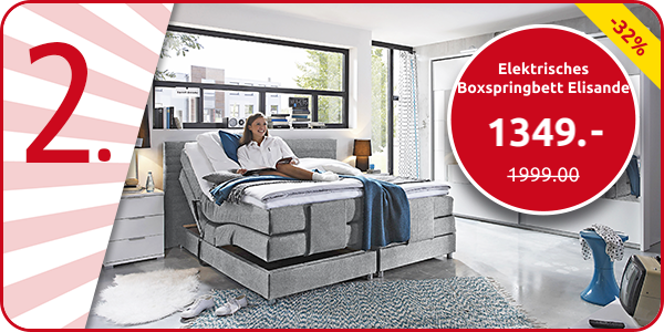 Elektrisches Boxspringbett «Elisande» grau, 160 x 200 cm