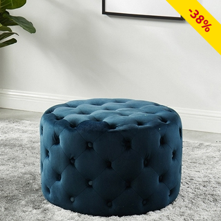 Hocker Chesterfield, Ø 63 x H 39 cm, blau