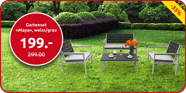 Gartenset «Maya», weiss/grau