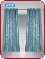 Lichtundurchlässiger Vorhang «Leaf», blau