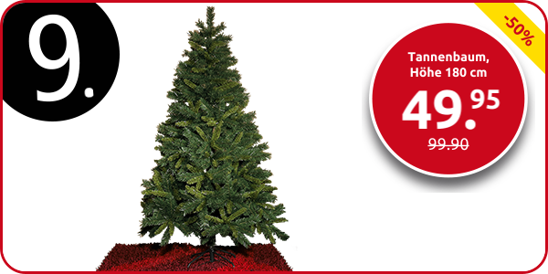 Tannenbaum mit 650 Zweigen, Höhe 180 cm