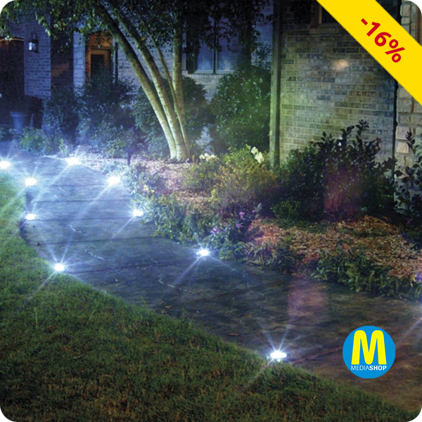 Solarlampen «Disk Lights», 8er-Set, mit 4 LEDs pro Leuchte