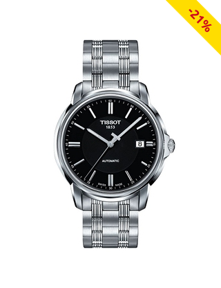 Herrenuhr, Armband aus Edelstahl, silberfarben/schwarz