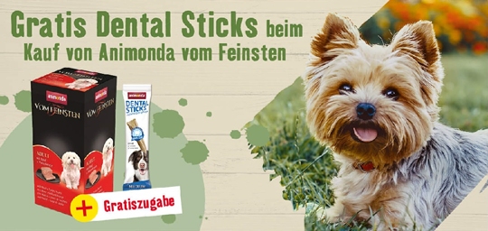 Gratis Dental Sticks beim Kauf von Animonda