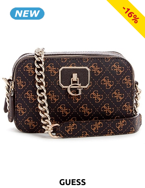 GUESS Handtasche mit Kette «Noelle», braun logo