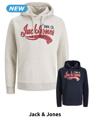 JACK&JONES Hoodie mit Logo, weiss