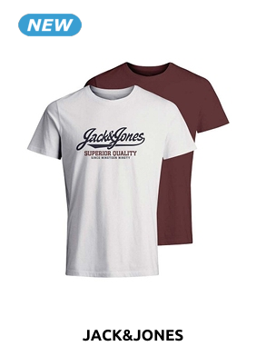 JACK&JONES T-Shirts, 2er-Pack, weiss/bordeaux