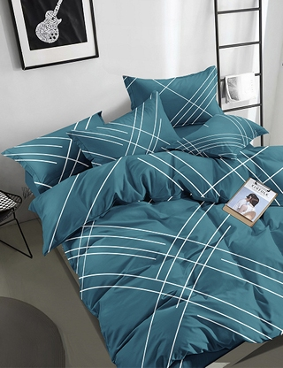 Duvetbezug «Lina» 160 x 210 cm + Pfulmenbezug 65 x 100 cm, blau