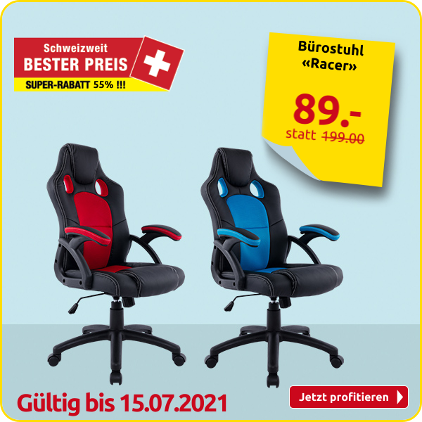 Bürostuhl «Racer», in Schwarz/Rot