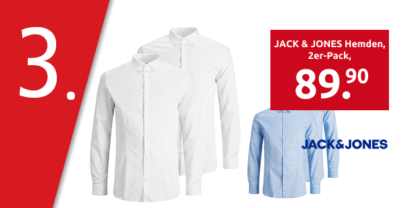 JACK & JONES Hemden, 2er-Pack, weiss